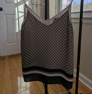 H&M Elegant Navy Blue & Cream Geometric Women's Top